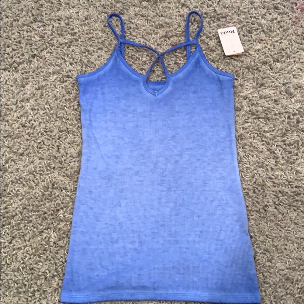NWT Juniors XXS Criss Cross Tank Top